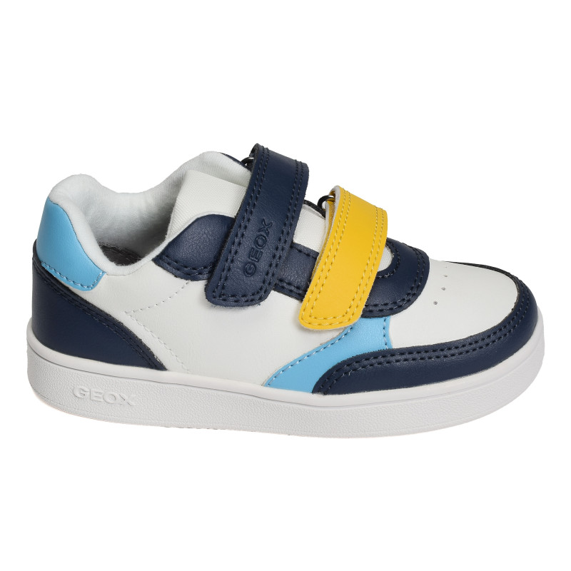 B ECLYPER A BOY Bleu Blanc, Chaussures à Scratch Geox