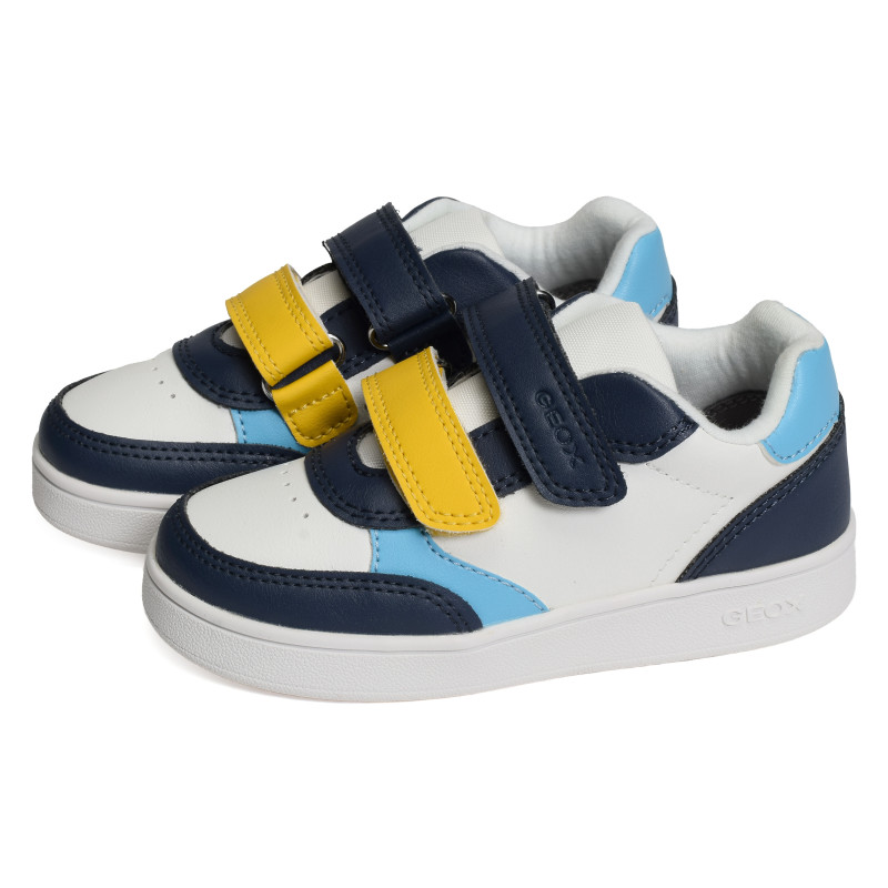 B ECLYPER A BOY Bleu Blanc, Chaussures à Scratch Geox