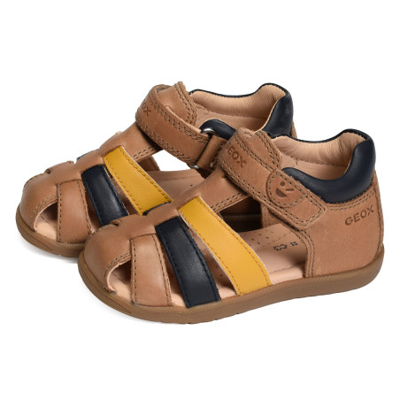 B SANDAL MACCHIA BA Cognac, Sandales plates & Nu-Pieds Geox