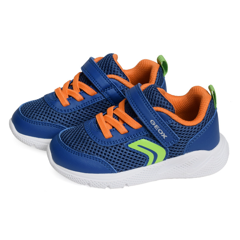 B SPRINTYE BC Bleu Orange, Baskets running Geox