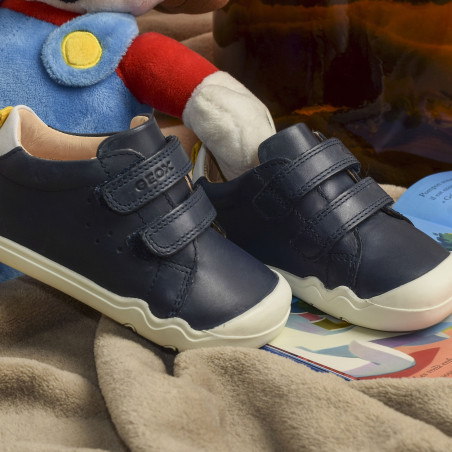 B STEPPIEUP BOY A Marine Jaune, Chaussures à Scratch Geox