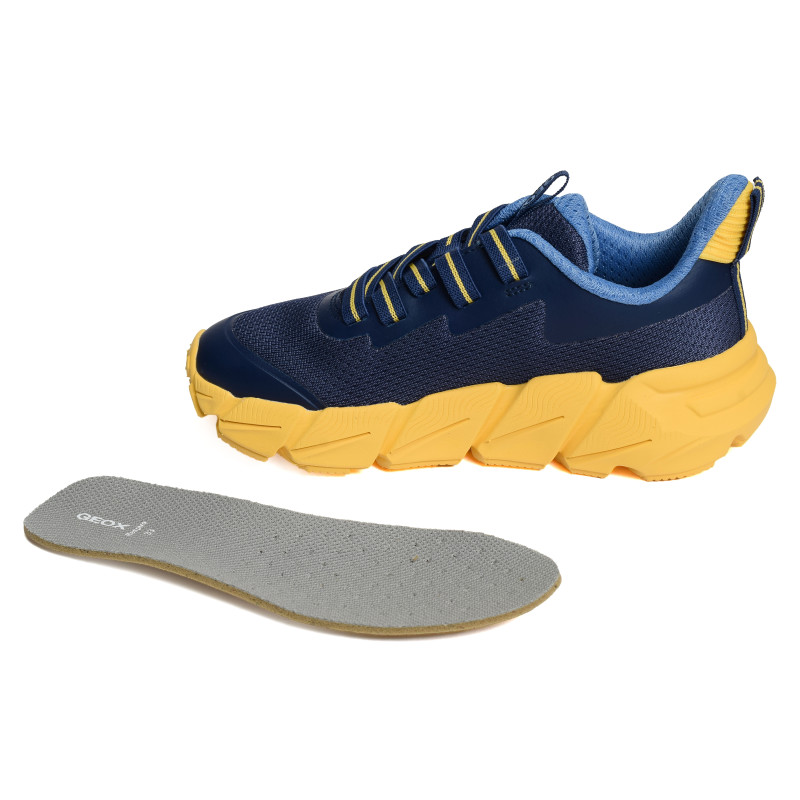 J FLEXYPER FAST A Bleu Jaune, Baskets running Geox