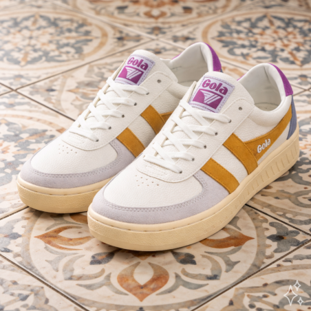 GRANDSLAM TRIDENT Blanc Violet, Sneakers basses Gola