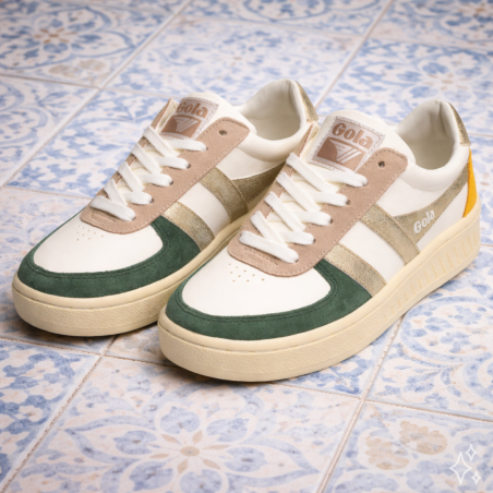 GRANDSLAM QUADRANT Blanc Vert, Sneakers basses Gola