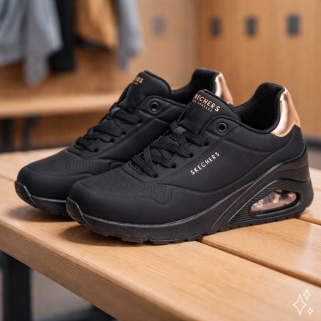 UNO WEDGE HI STEPS Noir, Baskets running Skechers