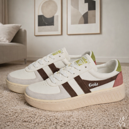 GRANDSLAM TRIDENT Blanc Marron, Sneakers basses Gola