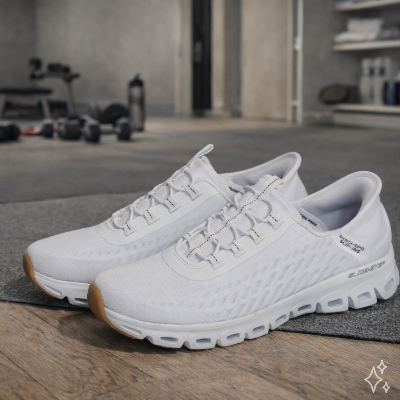 GLIDE STEP TRANQUILITY Blanc, Slip-On Skechers