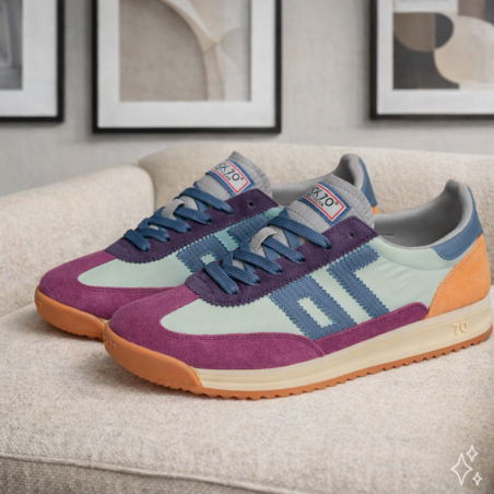 JOGGER MULTI SUEDE Fuchsia Multicolore, Baskets running Back 70