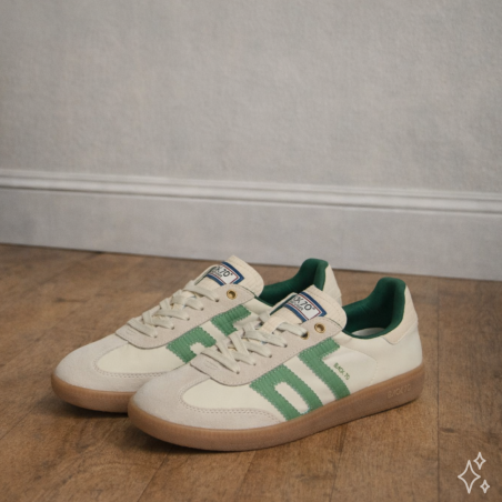 CLOUD GHOST NYLON Beige Vert, Sneakers basses Back 70