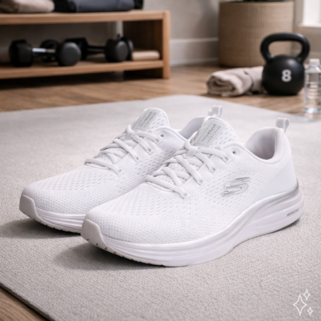 VAPOR FOAM MIDNIGHT GLIIMMER Blanc, Baskets running Skechers