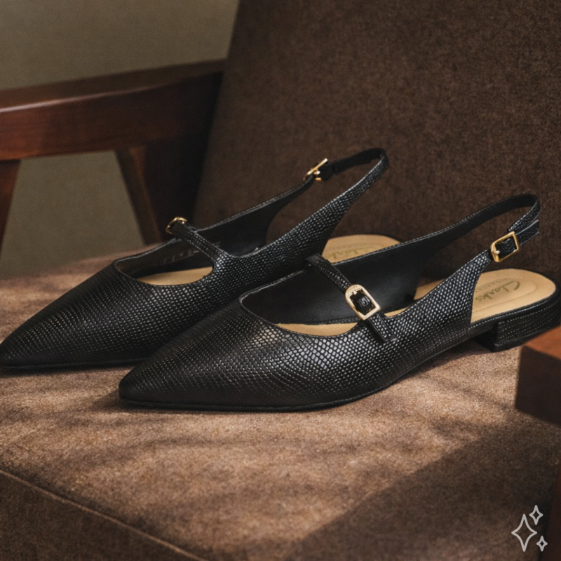SENSA15 SHINE Noir, Slingback Clarks