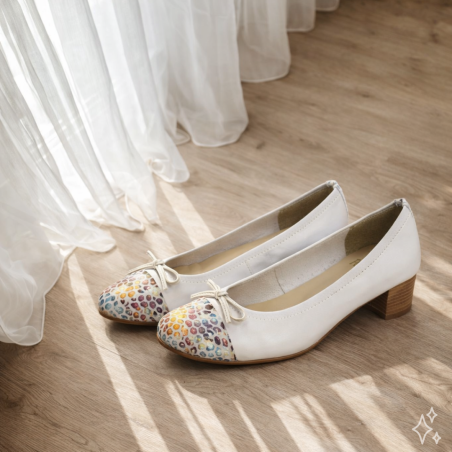 TAMARA TP Blanc Multicolore, Ballerines Folie's