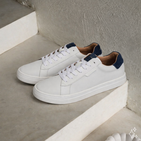 SPARKLE SNEAKER M Blanc Marine, Sneakers basses Schmoove