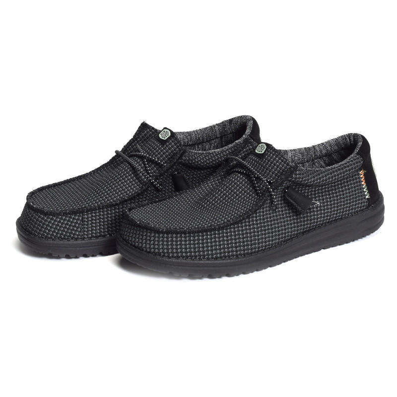 WALLY SPORT MESH Noir Noir, Slip-On HeyDude