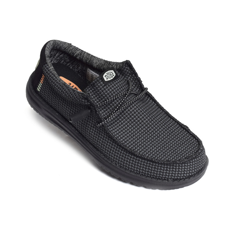 WALLY SPORT MESH Noir Noir, Slip-On HeyDude