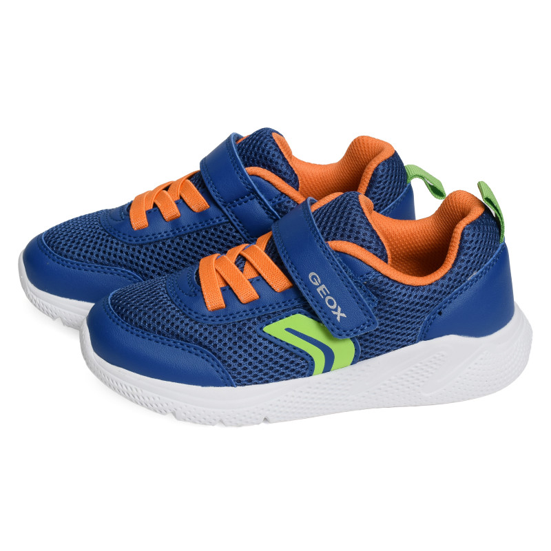 J SPRINTYE BA Bleu Orange, Baskets running Geox