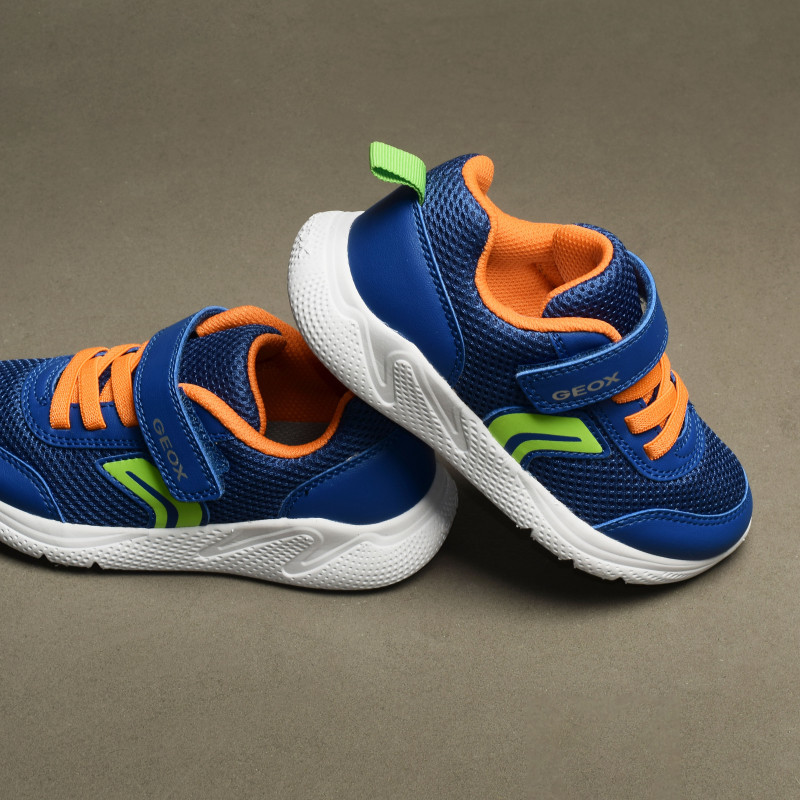 J SPRINTYE BA Bleu Orange, Baskets running Geox