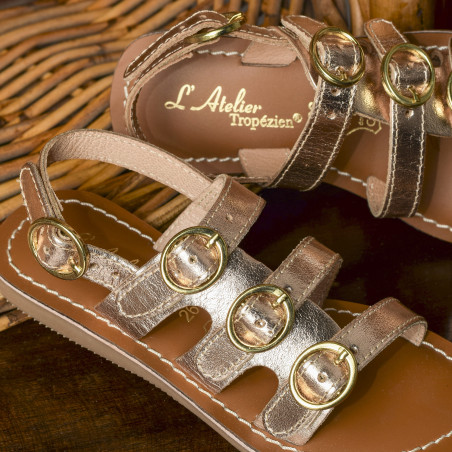 IL32 Gold, Sandales plates & Nu-Pieds Atelier Tropézien