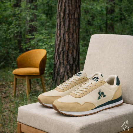ASTRA Beige Vert, Baskets running Le Coq Sportif