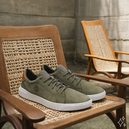 SENECA BAY LOW LACE SNEAKER Kaki Marron, Sneakers basses Timberland