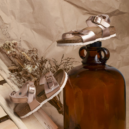 RIO AS Rose Or, Sandales plates & Nu-Pieds Birkenstock