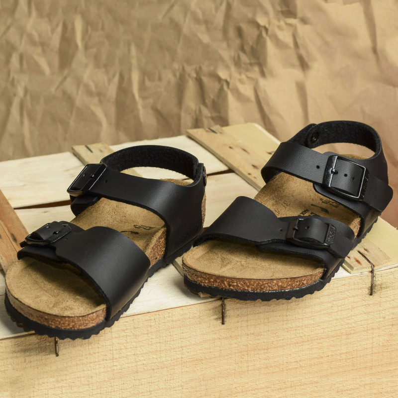 NEW YORK Noir, Sandales plates & Nu-Pieds Birkenstock