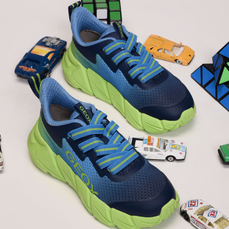 J FLEXYPER FAST A Vert Bleu, Baskets running Geox