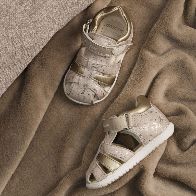 B S MACCHIA GB Beige Platine, Sandales plates & Nu-Pieds Geox