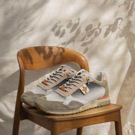 C848 XL Taupe Vert, Baskets running Cetti