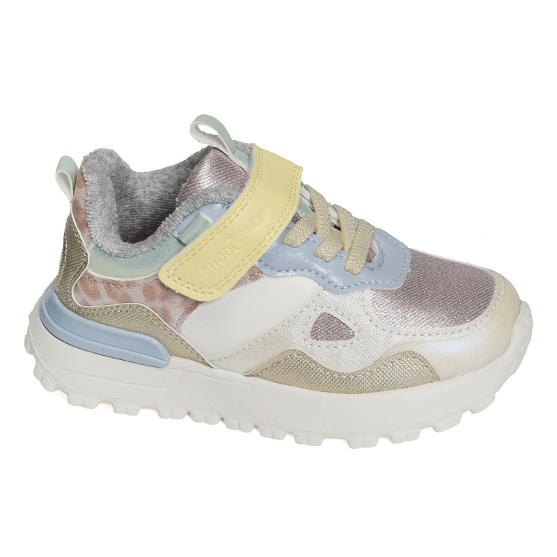 JOGGY SCRATCH GIRL Blanc Multicolore, Baskets running Shoopom