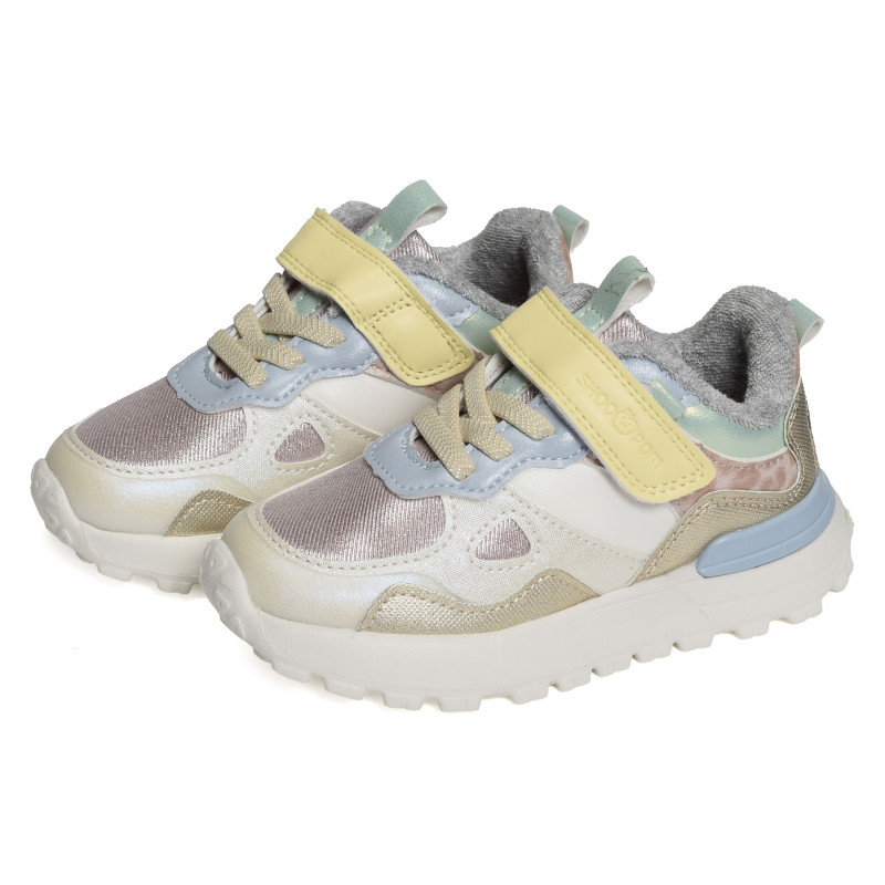 JOGGY SCRATCH GIRL Blanc Multicolore, Baskets running Shoopom