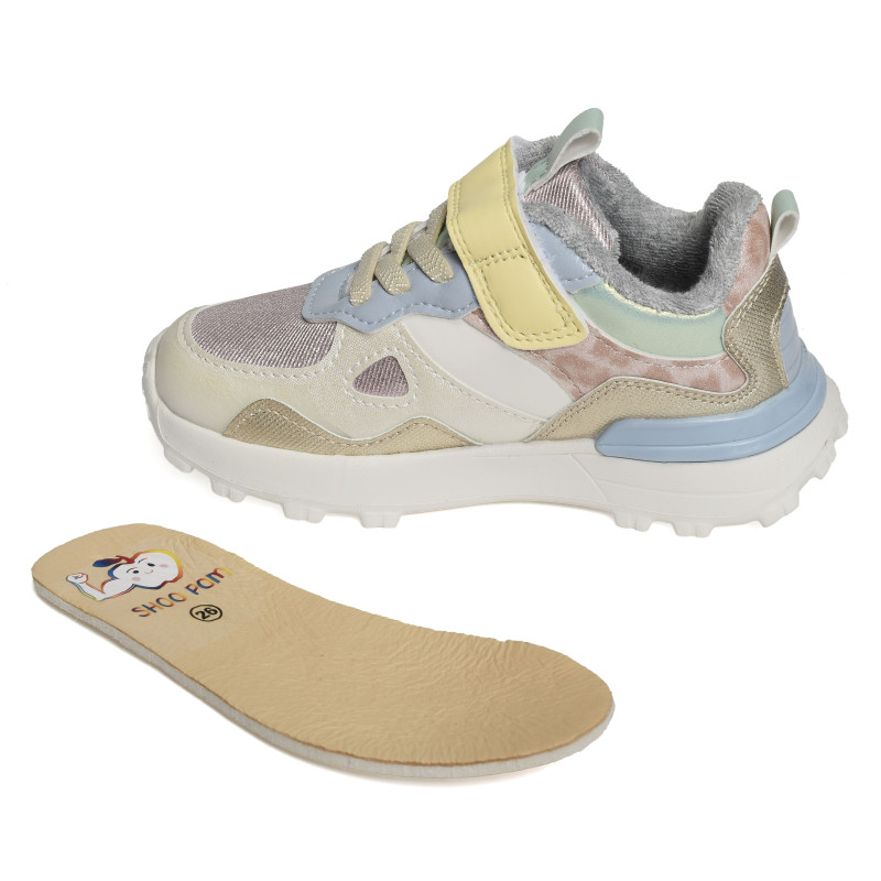 JOGGY SCRATCH GIRL Blanc Multicolore, Baskets running Shoopom