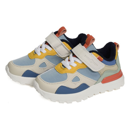 JOGGY SCRATCH BOY Bleu Jaune, Baskets running Shoopom