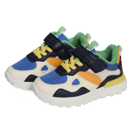 JOGGY SCRATCH BOY Bleu Multicolore, Baskets running Shoopom