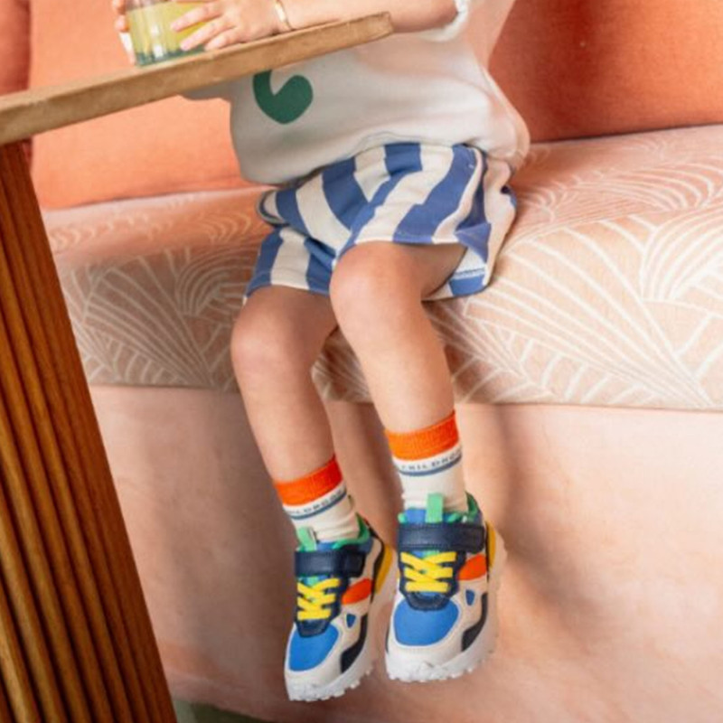 JOGGY SCRATCH BOY Bleu Multicolore, Baskets running Shoopom