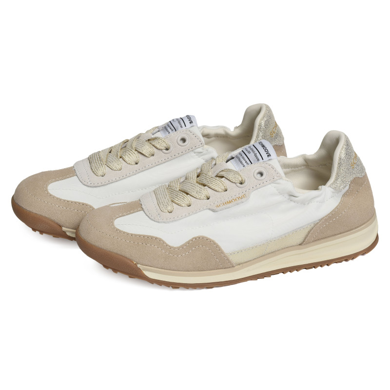 CAMDEN SNEAKER W Blanc Beige, Baskets Mode Schmoove