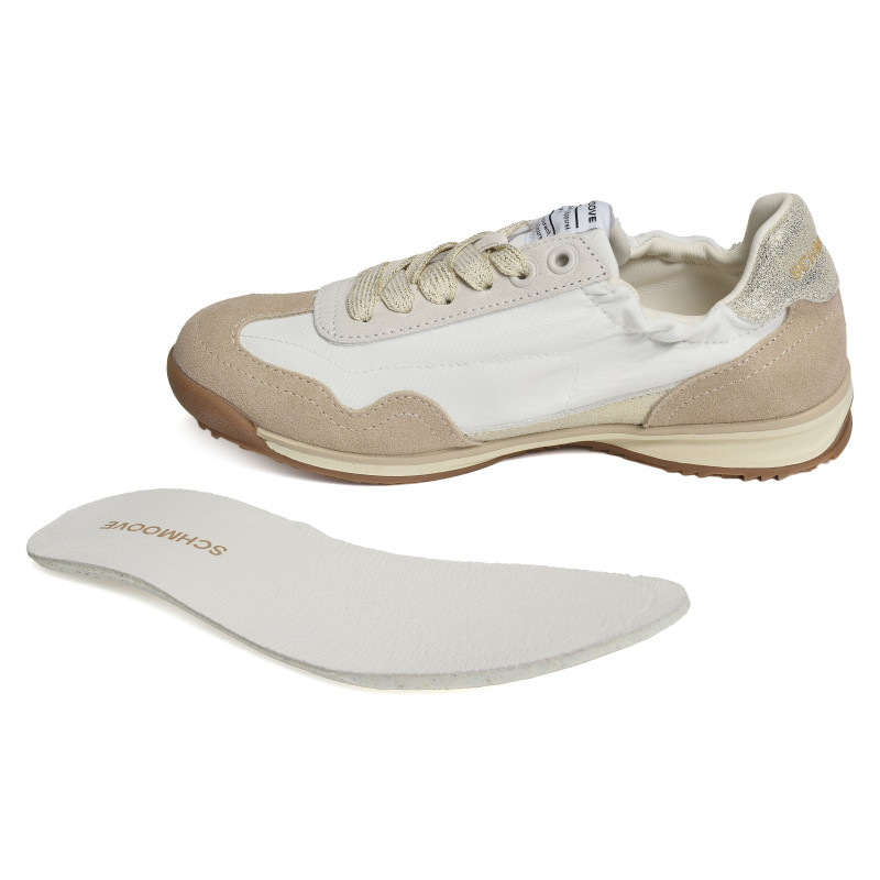 CAMDEN SNEAKER W Blanc Beige, Baskets Mode Schmoove