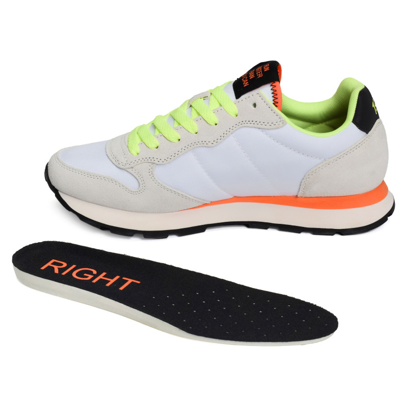 TOM FLUO Blanc Jaune, Baskets running Sun 68