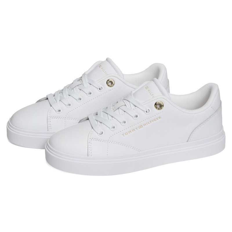 TH FEMININE CUPSOLE LEATHER 9105 Blanc, Sneakers basses Tommy Hilfiger