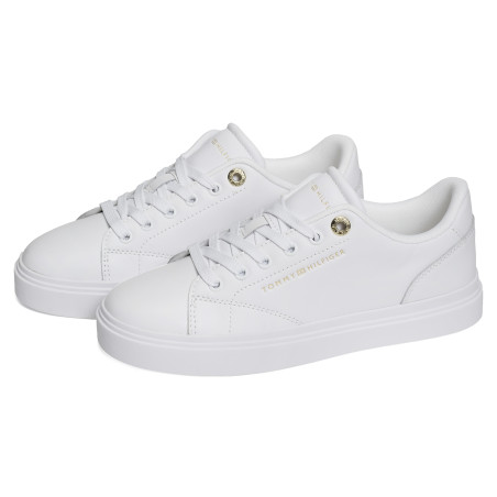TH FEMININE CUPSOLE LEATHER 9105 Blanc, Sneakers basses Tommy Hilfiger