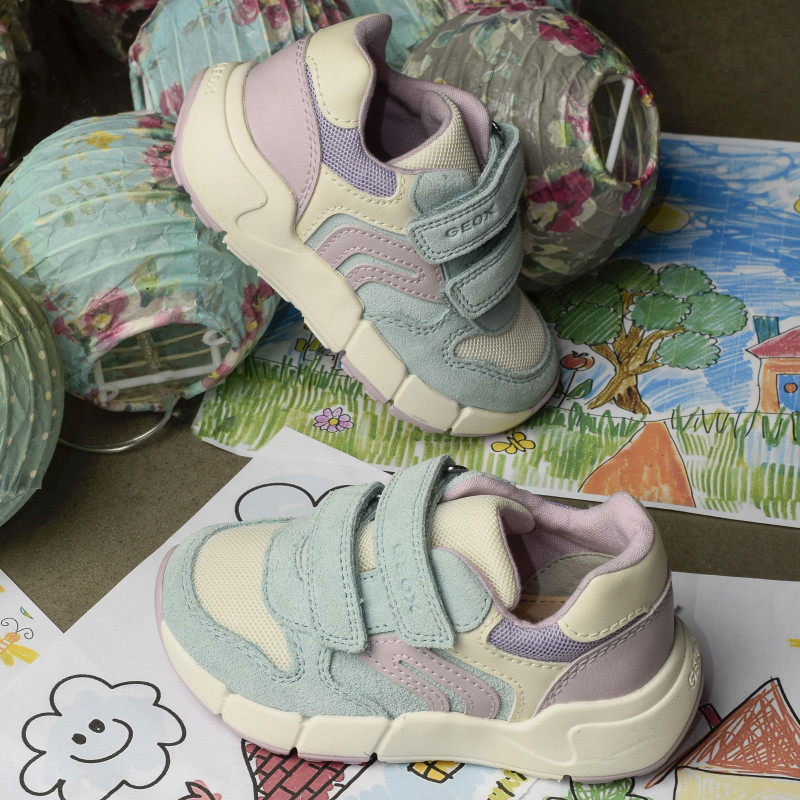 B FLEXYPER MINI GIRL A Multicolore, Baskets running Geox