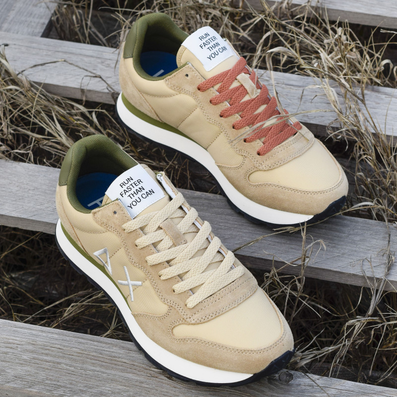TOM SOLID Beige Kaki, Baskets running Sun 68