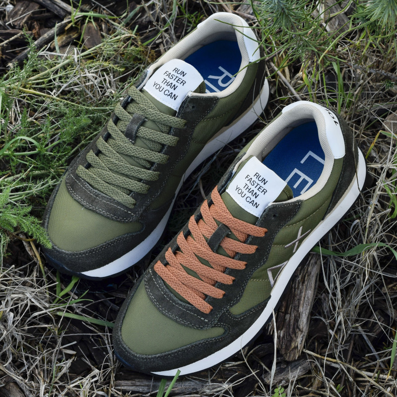 TOM SOLID Kaki Blanc, Baskets running Sun 68