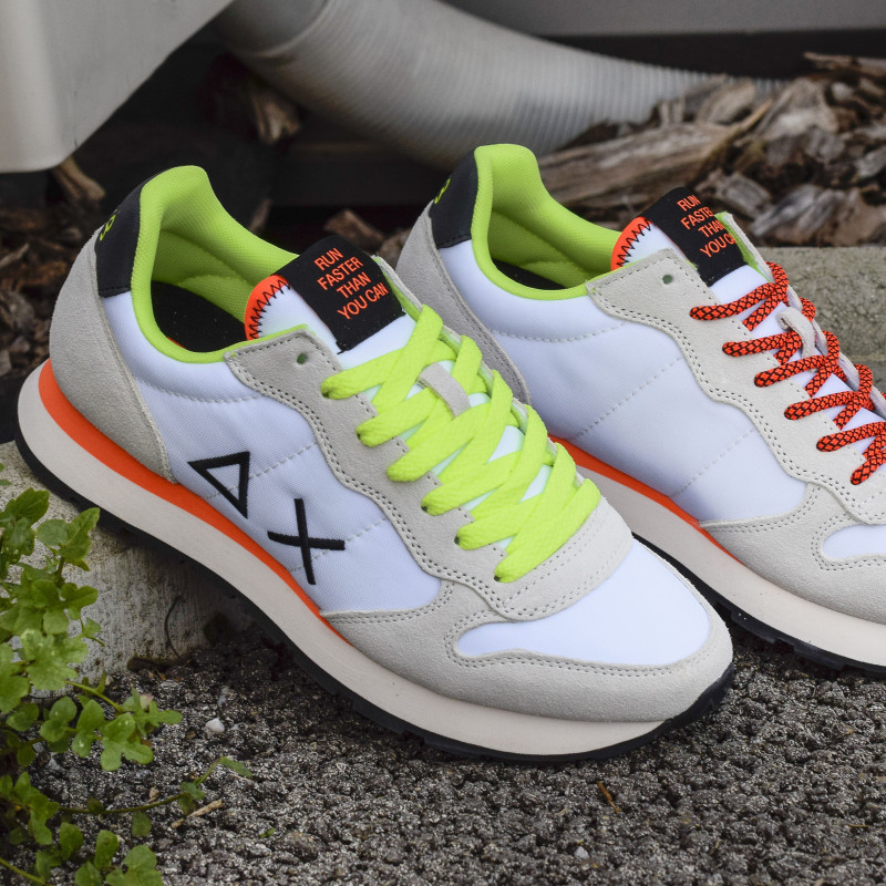 TOM FLUO Blanc Jaune, Baskets running Sun 68