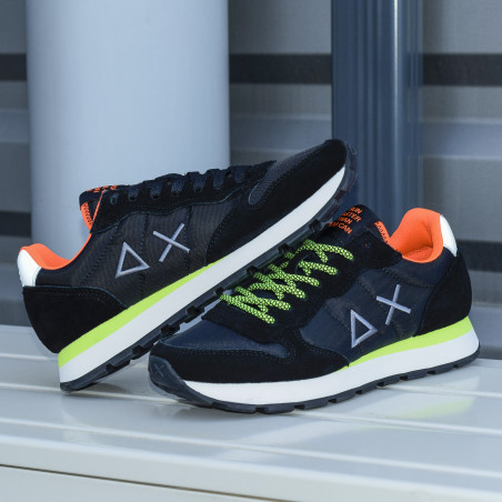 TOM FLUO Noir Jaune, Baskets running Sun 68