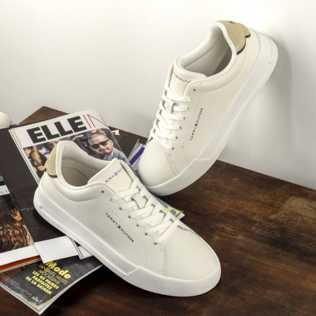 TH COURT LTH 5367 Blanc Beige, Sneakers basses Tommy Hilfiger
