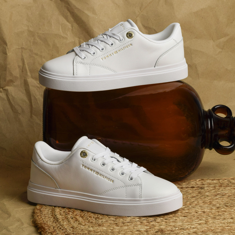 TH FEMININE CUPSOLE LEATHER 9105 Blanc, Sneakers basses Tommy Hilfiger