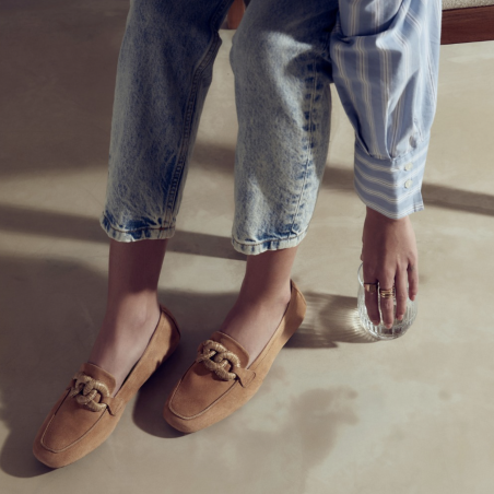 HAMAYA Camel, Mocassins Reqins