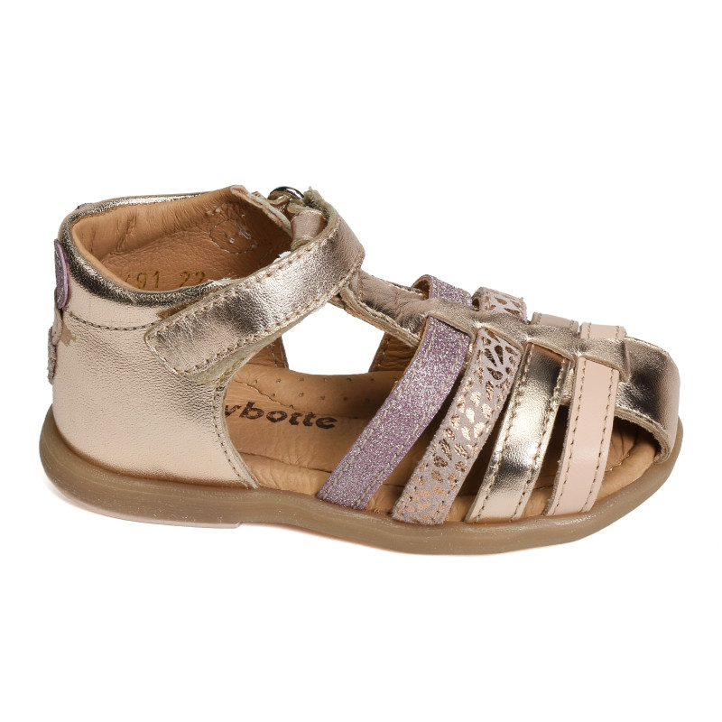 TERIYAKI Rose Or, Sandales plates & Nu-Pieds Babybotte