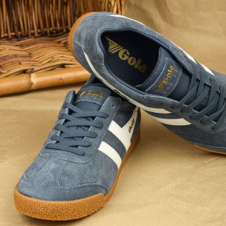  HARRIER SUEDE TRAINERS Bleu Blanc